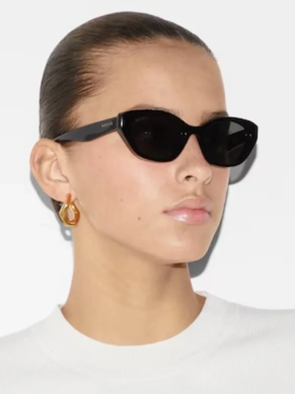 Gucci Women Sunglasses Black Grey Cat Eye GG1638S 001 NEW AUTHENTIC - Picture 13 of 13